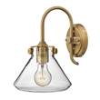 Elstead Congress Clear Glass Wall Light in Brushed Caramel
