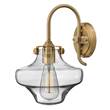Elstead Congress Clear Glass Wall Light in Brushed Caramel