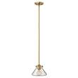 Elstead Congress Clear Glass Pendant Light in Brushed Caramel