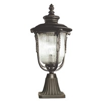 Luverne One-Light Pedestal Clear Ribbed Glass