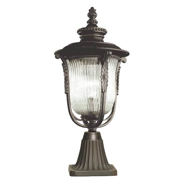 Elstead Luverne One-Light Pedestal with Clear Ribbed Glass