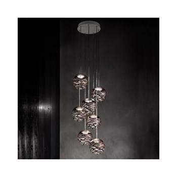 Studio Italia Design Kelly Cluster SO3 7 Spheres Suspension Light, Bronze