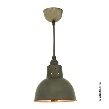 Original BTC Spun Reflector Smallest Pendant, Weathered Copper/Polished Copper