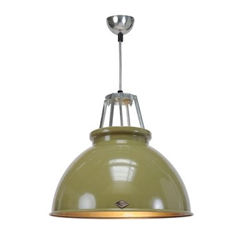Original BTC Titan Size 3 Pendant Light, Putty Grey/Bronze Interior