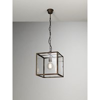 London Square Indoor Suspension Lamp with Glass