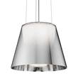 Flos KTribe S2 Medium Pendant with Steel Cable Suspension & Drum style Shade in Silver