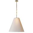 Visual Comfort Goodman Large Hand Rubbed Antique Brass Pendant with Shade in Natural Paper