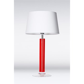4 Concepts Fjord Red, Medium Glass Table Lamp, White/White