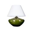 4 Concepts Madrid Green Glass Table Lamp in White & White