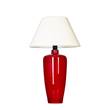 4 Concepts Sevilla Red Vase & Large Shade Table Lamp in White & White