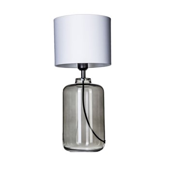 4 Concepts Ystad Glass Table Lamp, Small White/White