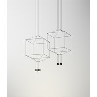 Wireflow Square Four-Light LED Pendant Without Glass Black Lacquer