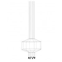 Wireflow Eight-Light LED Pendant Without Glass