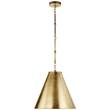 Visual Comfort Goodman Small Pendant with Metal Shade in Hand-Rubbed Antique Brass