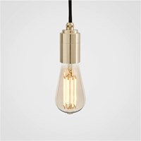 Squirrel Cage Tinted Glass 2200K Brass LED Pendant