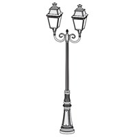 Avenue 3 Large Double Arm Clear Glass Lamp Post Minimalist lines style lantern