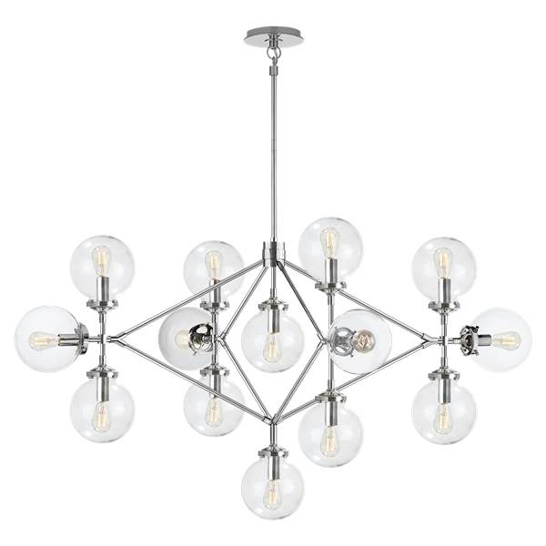 Visual Comfort Bistro Four Arm Clear Glass Chandelier