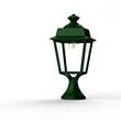 Roger Pradier Place des Vosges 1 Evolution Small Clear Glass Pedestal with Four-Sided Lantern in British Green