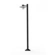 Roger Pradier Aubanne Large Single Arm Frosted Glass Lamp Post with Opal Polycarbonate Reflector in Dark Grey