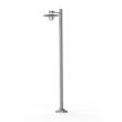 Roger Pradier Aubanne Large Single Arm Frosted Glass Lamp Post with Opal Polycarbonate Reflector in Metal Grey