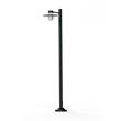 Roger Pradier Aubanne Large Single Arm Frosted Glass Lamp Post with Opal Polycarbonate Reflector in Slate Grey