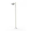 Roger Pradier Aubanne Large Single Arm Frosted Glass Lamp Post with Opal Polycarbonate Reflector in Pure White