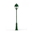 Roger Pradier Avenue 2 Large Clear Glass Lamp Post with Minimalist lines style lantern in Fir Green