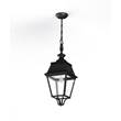 Roger Pradier Avenue 4 Clear Glass E27 Chain Pendant with Four-Sided Lantern in Jet Black