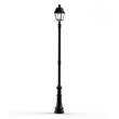 Roger Pradier Avenue 4 Large Opal Glass Street Lamp with Four-Sided Lantern in Jet Black