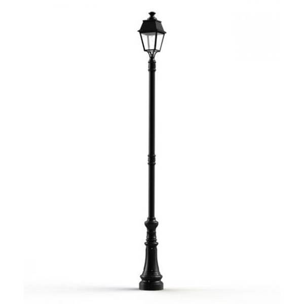 Roger Pradier Avenue 4 Large Opal Glass Street Lamp with Four-Sided Lantern