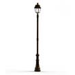 Roger Pradier Avenue 4 Large Opal Glass Street Lamp with Four-Sided Lantern in Gold Patina