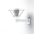 Roger Pradier Bermude Frosted Glass Upwards Wall Bracket with White Reflector in White