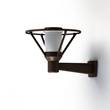 Roger Pradier Bermude Frosted Glass Upwards Wall Bracket with White Reflector in Old Rustic