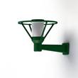 Roger Pradier Bermude Frosted Glass Upwards Wall Bracket with White Reflector in Fir Green