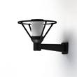 Roger Pradier Bermude Frosted Glass Upwards Wall Bracket with White Reflector in Black Grey