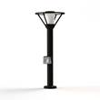Roger Pradier Bermude Small Frosted Glass Socket Bollard with White Reflector in Black Grey
