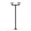 Roger Pradier Bermude Large Double Arm Frosted Glass Lamp Post with White Reflector in Dark Grey