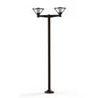 Roger Pradier Bermude Large Double Arm Frosted Glass Lamp Post with White Reflector in Old Rustic