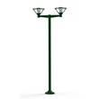 Roger Pradier Bermude Large Double Arm Frosted Glass Lamp Post with White Reflector in Fir Green