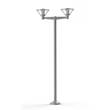 Roger Pradier Bermude Large Double Arm Frosted Glass Lamp Post with White Reflector in Silk Grey