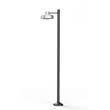 Roger Pradier Faktory Model 5 Large Single Arm Clear Glass Lamp Post with Industrial Style Shade in Raw Zinc