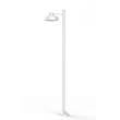 Roger Pradier Faktory Model 5 Large Single Arm Clear Glass Lamp Post with Industrial Style Shade in Pure White