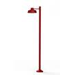 Roger Pradier Faktory Model 5 Large Single Arm Clear Glass Lamp Post with Industrial Style Shade in Tomato Red