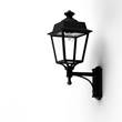 Roger Pradier Place des Vosges 1 Evolution Model 3 Clear Glass Upwards Wall Bracket with Four-Sided Lantern in Jet Black