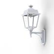 Roger Pradier Place des Vosges 1 Evolution Model 3 Clear Glass Upwards Wall Bracket with Four-Sided Lantern in White