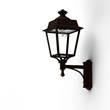 Roger Pradier Place des Vosges 1 Evolution Model 3 Clear Glass Upwards Wall Bracket with Four-Sided Lantern in Old Rustic