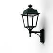 Roger Pradier Place des Vosges 1 Evolution Model 3 Clear Glass Upwards Wall Bracket with Four-Sided Lantern in Fir Green