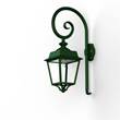 Roger Pradier Place des Vosges 1 Evolution Model 5 Clear Glass Swan Neck E27 Wall Bracket with Four-Sided Lantern in British Green