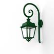 Roger Pradier Place des Vosges 1 Evolution Model 5 Clear Glass Swan Neck E27 Wall Bracket with Four-Sided Lantern in Fir Green