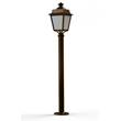 Roger Pradier Place des Vosges 1 Evolution Model 9 Large Opal Glass Lamp Post with Minimalist lines style lantern in Gold Patina